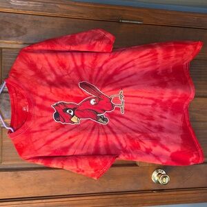ST. LOUIS CARDINALS Fredbird Red Tie-Dye Shirt, Sz. 2XL, Excellent Condition